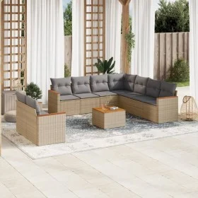 Garden sofa set with beige cushions 10 pieces synthetic rattan by , Garden sets - Ref: Foro24-3226108, Price: 622,04 €, Disco...