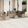 Garden sofa set with beige cushions 10 pieces synthetic rattan by , Garden sets - Ref: Foro24-3226108, Price: 589,80 €, Disco...