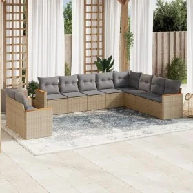 Gartensofa-Set mit beigen Kissen, 10-teilig, synthetisches Rattan von , Gartensets - Ref: Foro24-3226115, Preis: 626,03 €, Ra...