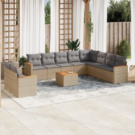 Juego de sofás jardín con cojines beige mezcla 11 pzas ratán PE de , Conjuntos de jardín - Ref: Foro24-3226122, Precio: 670,9...