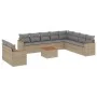 Gartensofa-Set mit beigem Kissenmix, 11-teilig aus PE-Rattan von , Gartensets - Ref: Foro24-3226122, Preis: 669,83 €, Rabatt: %