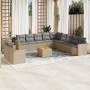 Garden sofa set with beige cushions mix 12 pieces PE rattan by , Garden sets - Ref: Foro24-3226136, Price: 764,62 €, Discount: %