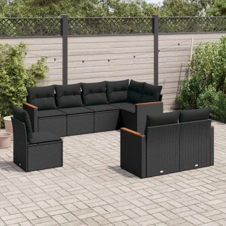 8-piece garden sofa set and black synthetic rattan cushions by , Garden sets - Ref: Foro24-3226160, Price: 558,08 €, Discount: %