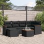 7-teiliges Garten-Essset und schwarze Kissen aus synthetischem Rattan von , Gartensets - Ref: Foro24-3226181, Preis: 417,44 €...