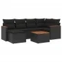 Set de comedor de jardín 7 pzas y cojines ratán sintético negro de , Conjuntos de jardín - Ref: Foro24-3226181, Precio: 426,4...