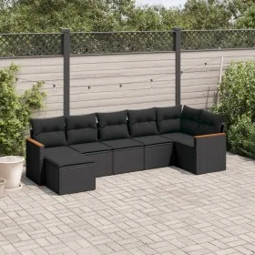7-piece garden dining set and black synthetic rattan cushions by , Garden sets - Ref: Foro24-3226188, Price: 444,94 €, Discou...