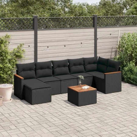 8-piece garden sofa set and black synthetic rattan cushions by , Garden sets - Ref: Foro24-3226195, Price: 488,83 €, Discount: %