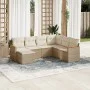 7-piece garden sofa set and beige synthetic rattan cushions by , Garden sets - Ref: Foro24-3226205, Price: 460,14 €, Discount: %