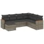 7-piece garden sofa set with gray PE rattan cushions by , Garden sets - Ref: Foro24-3226207, Price: 400,80 €, Discount: %