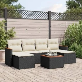 7-piece garden dining set and black synthetic rattan cushions by , Garden sets - Ref: Foro24-3226224, Price: 360,83 €, Discou...