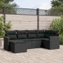 6-teiliges Gartensofa-Set und schwarze synthetische Rattankissen von , Gartensets - Ref: Foro24-3226174, Preis: 384,07 €, Rab...