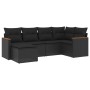 6-teiliges Gartensofa-Set und schwarze synthetische Rattankissen von , Gartensets - Ref: Foro24-3226174, Preis: 375,86 €, Rab...