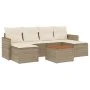 7-piece garden sofa set and beige synthetic rattan cushions by , Garden sets - Ref: Foro24-3226226, Price: 415,64 €, Discount: %