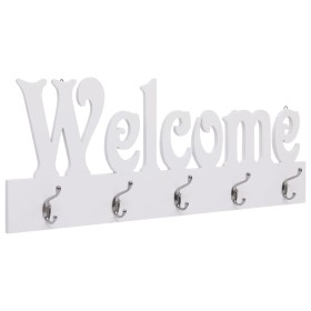Perchero de pared WELCOME blanco 74x29,5 cm de vidaXL, Percheros para sombreros y abrigos - Ref: Foro24-284247, Precio: 47,58...