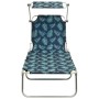 Folding lounge chair with a canopy made of stamped steel leaves. by , Loungers - Ref: Foro24-310328, Price: 67,49 €, Discount: %
