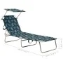 Folding lounge chair with a canopy made of stamped steel leaves. by , Loungers - Ref: Foro24-310328, Price: 60,69 €, Discount: %