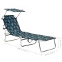 Klappbare Sonnenliege mit Markise aus blattgeprägtem Stahl von , Liegen - Ref: Foro24-310328, Preis: 74,27 €, Rabatt: %