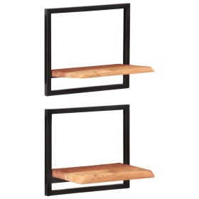Wall shelves 2 units solid acacia wood 40x24x35 cm by , Shelves and shelves - Ref: Foro24-338460, Price: 60,34 €, Discount: %