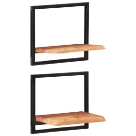 Wandregale 2 Einheiten massives Akazienholz 40x24x35 cm von , Regale und Regale - Ref: Foro24-338460, Preis: 55,71 €, Rabatt: %
