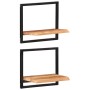 Wandregale 2 Einheiten massives Akazienholz 40x24x35 cm von , Regale und Regale - Ref: Foro24-338460, Preis: 60,34 €, Rabatt: %