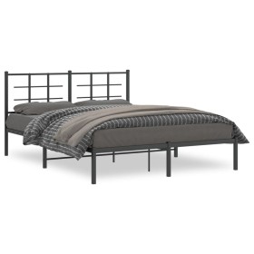 Bettgestell mit schwarzem Metallkopfteil 150x200 cm von , Betten und Lattenroste - Ref: Foro24-355563, Preis: 103,94 €, Rabat...