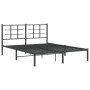 Estructura de cama con cabecero metal negro 150x200 cm de , Camas y somieres - Ref: Foro24-355563, Precio: 103,83 €, Descuent...