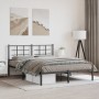 Estructura de cama con cabecero metal negro 150x200 cm de , Camas y somieres - Ref: Foro24-355563, Precio: 103,83 €, Descuent...