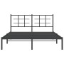 Estructura de cama con cabecero metal negro 150x200 cm de , Camas y somieres - Ref: Foro24-355563, Precio: 103,83 €, Descuent...