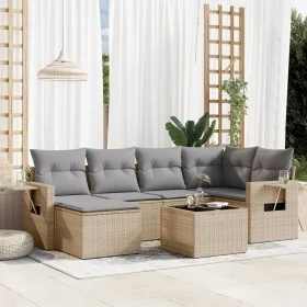 7-piece garden sofa set and beige synthetic rattan cushions by , Garden sets - Ref: Foro24-3252806, Price: 478,53 €, Discount: %