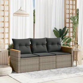 3-piece garden sofa set and gray synthetic rattan cushions by , Garden sets - Ref: Foro24-3225759, Price: 189,21 €, Discount: %