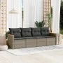 4-piece garden sofa set and gray synthetic rattan cushions by , Garden sets - Ref: Foro24-3225773, Price: 235,26 €, Discount: %