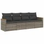 4-piece garden sofa set and gray synthetic rattan cushions by , Garden sets - Ref: Foro24-3225773, Price: 235,26 €, Discount: %