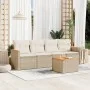 Gartensofa-Set mit Kissen, 5-teilig, beiges synthetisches Rattan von , Gartensets - Ref: Foro24-3225778, Preis: 318,88 €, Rab...
