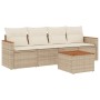 Gartensofa-Set mit Kissen, 5-teilig, beiges synthetisches Rattan von , Gartensets - Ref: Foro24-3225778, Preis: 287,02 €, Rab...