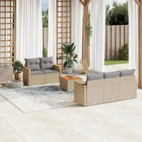 Gartensofa-Set mit beigem Kissenmix, 6-teilig, PE-Rattan von , Gartensets - Ref: Foro24-3225786, Preis: 376,77 €, Rabatt: %