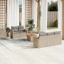 Gartensofa-Set mit beigem Kissenmix, 6-teilig, PE-Rattan von , Gartensets - Ref: Foro24-3225786, Preis: 377,73 €, Rabatt: %