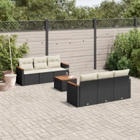 7-piece garden dining set and black synthetic rattan cushions by , Garden sets - Ref: Foro24-3225790, Price: 409,14 €, Discou...