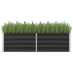 Anthrazitgraues Blumenbeet aus verzinktem Stahl, 160 x 40 x 45 cm von vidaXL, Töpfe und Pflanzgefäße - Ref: Foro24-45731, Pre...