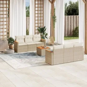 7-piece garden sofa set and beige synthetic rattan cushions by , Garden sets - Ref: Foro24-3225792, Price: 473,06 €, Discount: %