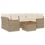 7-piece garden sofa set and beige synthetic rattan cushions by , Garden sets - Ref: Foro24-3225799, Price: 475,19 €, Discount: %