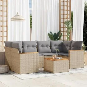 Gartensofa-Set mit beigem Kissenmix, 7-teilig aus PE-Rattan von , Gartensets - Ref: Foro24-3225800, Preis: 419,94 €, Rabatt: %