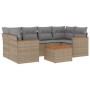 Garden sofa set with beige cushions mix 7 pieces PE rattan by , Garden sets - Ref: Foro24-3225800, Price: 413,90 €, Discount: %