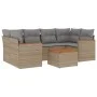 Garden sofa set with beige cushions mix 7 pieces PE rattan by , Garden sets - Ref: Foro24-3225800, Price: 419,94 €, Discount: %