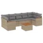 Garden sofa set with beige cushions mix 8 pieces PE rattan by , Garden sets - Ref: Foro24-3225814, Price: 497,55 €, Discount: %