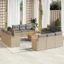 Gartensofa-Set mit beigem Kissenmix, 13-teilig, PE-Rattan von , Gartensets - Ref: Foro24-3225842, Preis: 873,58 €, Rabatt: %