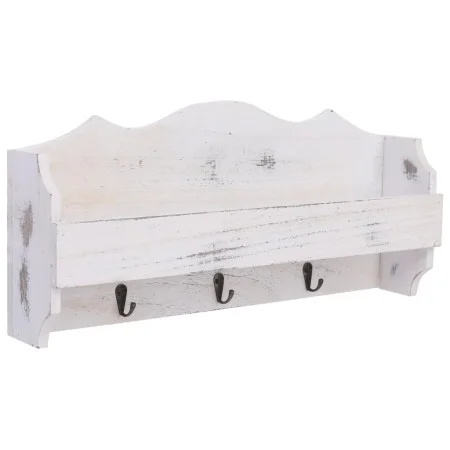 White wooden wall coat rack 50x10x23 cm by vidaXL, Hat and coat racks - Ref: Foro24-284231, Price: 39,88 €, Discount: %