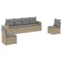 Garden sofa set with beige cushions mix 6 pieces PE rattan by , Garden sets - Ref: Foro24-3225863, Price: 357,74 €, Discount: %