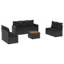 Set de sofás de jardín 8 piezas y cojines ratán sintético negro de , Conjuntos de jardín - Ref: Foro24-3225880, Precio: 461,53 €