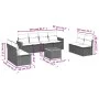 8-teiliges Gartensofa-Set und schwarze synthetische Rattankissen von , Gartensets - Ref: Foro24-3225894, Preis: 510,83 €, Rab...
