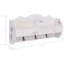 White wooden wall coat rack 50x10x23 cm by vidaXL, Hat and coat racks - Ref: Foro24-284231, Price: 40,54 €, Discount: %